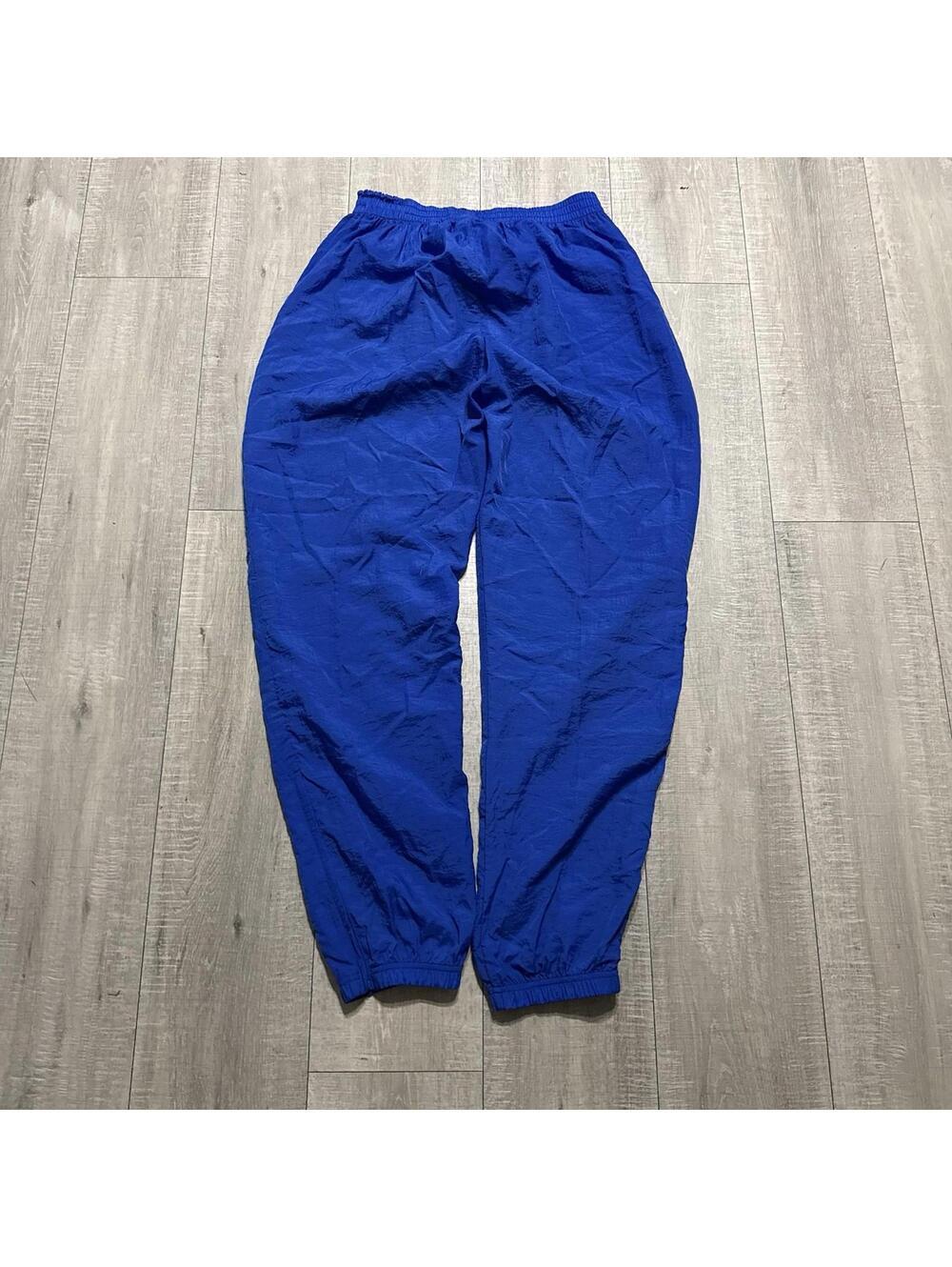 Reebok Rare Vintage Logo Blue white Windbreaker‎ Pants Men Large - Picture 3 of 8